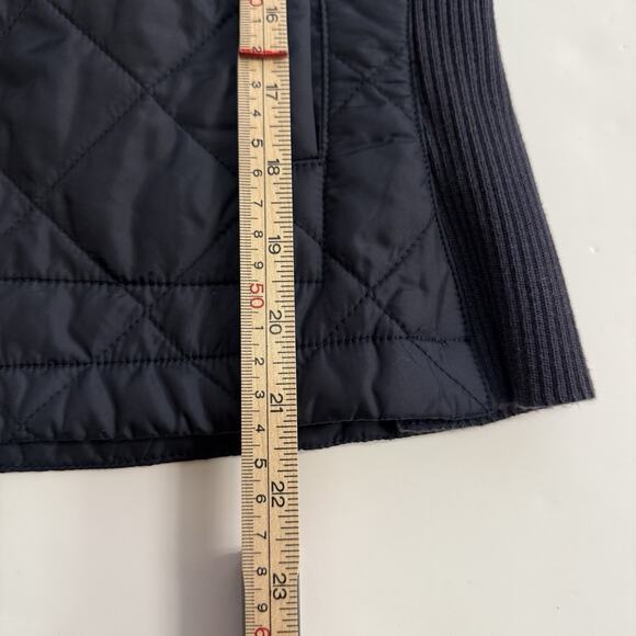 Ralph Lauren Equestrian Vest Women's Size Large Calf Suede Quilted Crest Navy - Picture 10 of 10